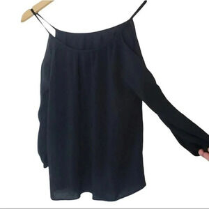 Express XS black cold shoulder rayon‎ top
